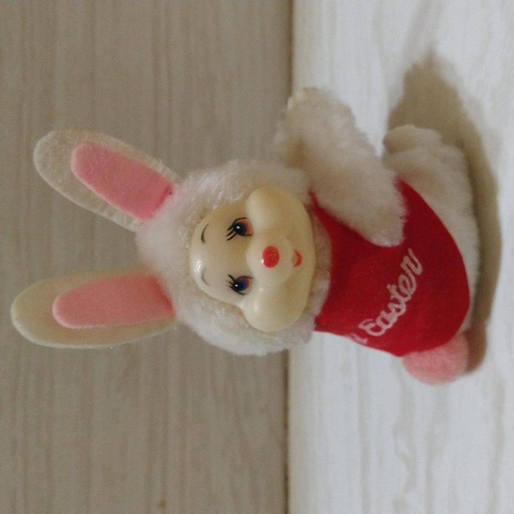 Vintage "Happy Easter" Clip On Hugger Bunny